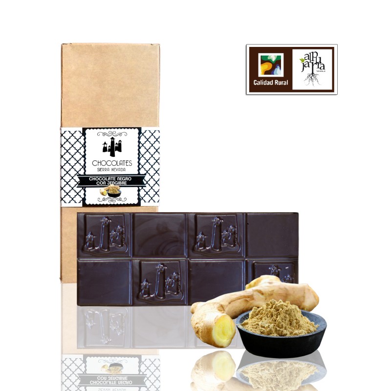 TABLETA CHOCOLATE NEGRO CON JENGIBRE